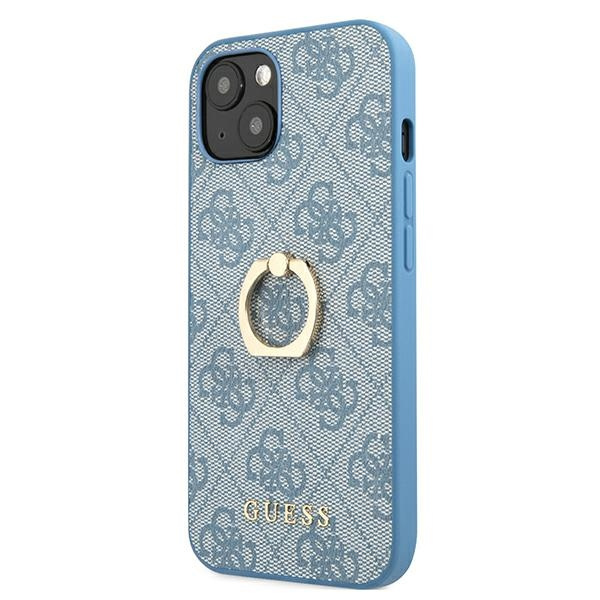 Coque GUESS Apple iPhone 13 Mini 4G avec support pour anneau Bleu Hardcase