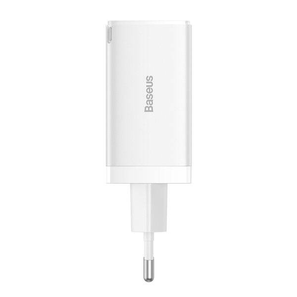 GaN 2xUSB C 1xUSB 65W cargador rápido Baseus GaN5 Pro + USB C - Cable USB C 100W - blanco
