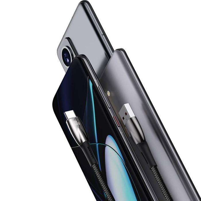 [B WARE] Baseus Glimmer Series Schnellladekabel USB-A - USB-C 100 W 480 Mbit/s 2 m schwarz