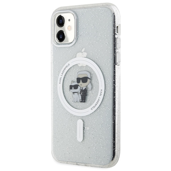 Karl Lagerfeld KLHMN61HGKCNOT iPhone 11 / Xr 6.1" transparente durocase Karl&Choupette Glitter MagSafe