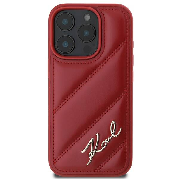 Etui Karl Lagerfeld iPhone 16 Pro 6.3" czerwony/red hardcase Quilted Signature