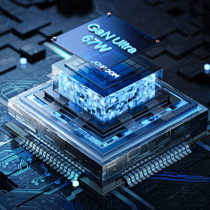 Cargador Joyroom GaN 67W 4 puertos (2x USB, 2x USB C) negro (TCG02) + cable USB C - USB C 100W 1,2m