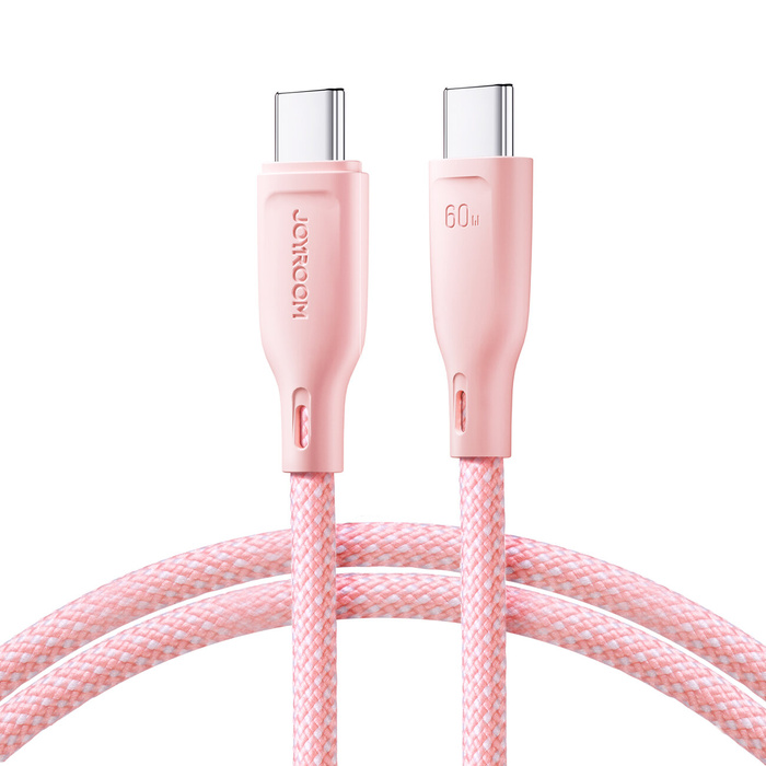 Joyroom Multi-Color Series SA34-CC3 USB-C / USB-C 60W cable de transferencia rápida 1m - rosa