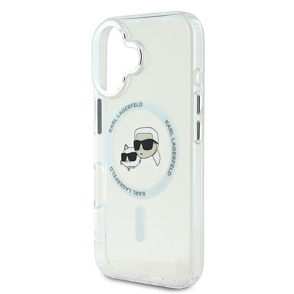 Karl Lagerfeld KLHMP16SHLSKCH iPhone 16 6.1" biały/white hardcase IML Metal Karl&Choupette Head MagSafe