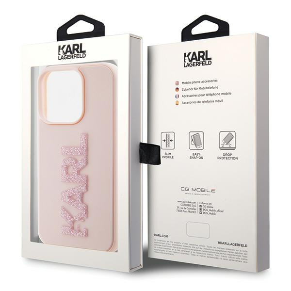 Etui Karl Lagerfeld KLHCP15L3DMBKCP iPhone 15 Pro 6.1" różowy/pink hardcase 3D Rubber Glitter Logo Case