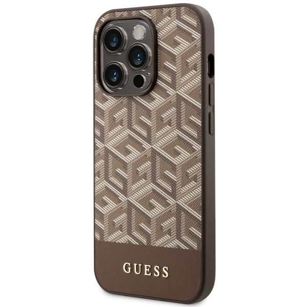 Funda Guess GUHMP14XHGCFSEW iPhone 14 Pro Max 6.7" marrón/marrón duro case GCube Stripes MagSafe Case