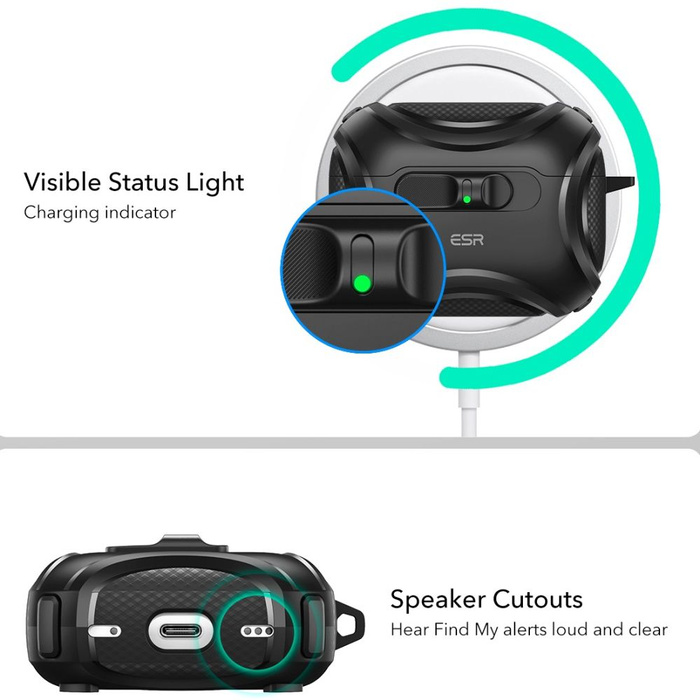 ESR CYBER FLICKLOCK HALOLOCK MagSafe Apple AIRPODS PRO 3 BLACK