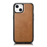 iCarer Leather Oil Wax con piel genuina para iPhone 14 Plus (compatible con MagSafe) marrón (WMI14220719-TN)