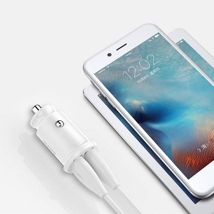 Baseus Grain Car Charger Smart Mini Auto Ladegerät Autoadapter mit 2x USB 3.1A weiss (CCALL-ML02)
