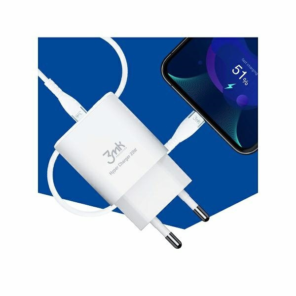3mk HyperCharger 20W 1xUSB-C + 1xUSB-A chargeur PD/QC réseau