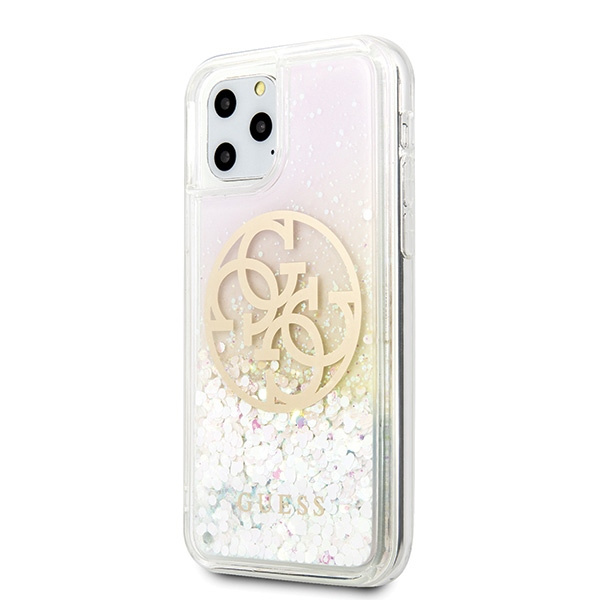 Coque GUESS Apple iPhone 11 Pro Gradient Liquid Glitter Circle Logo Case Gold Hardcase