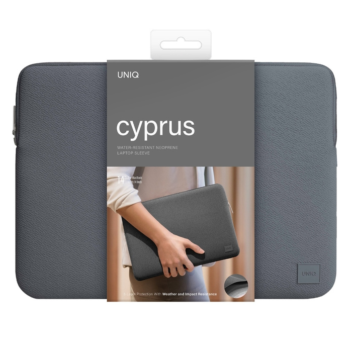 UNIQ neoprene laptop Sleeve 14" Cyprus Water-Resistant Onyx