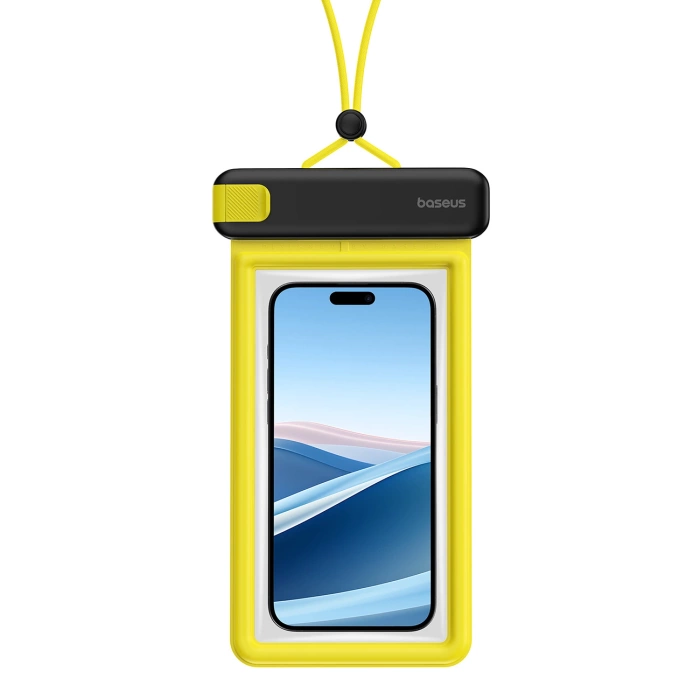 Baseus DeepDive waterproof IPX8 case with 4 layers of seal - black and yellow