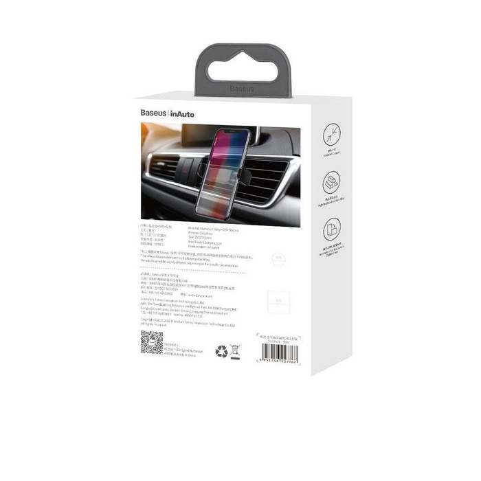 Support de téléphone de voiture Baseus pour grille d&#39;aération noir (SUGP-01)