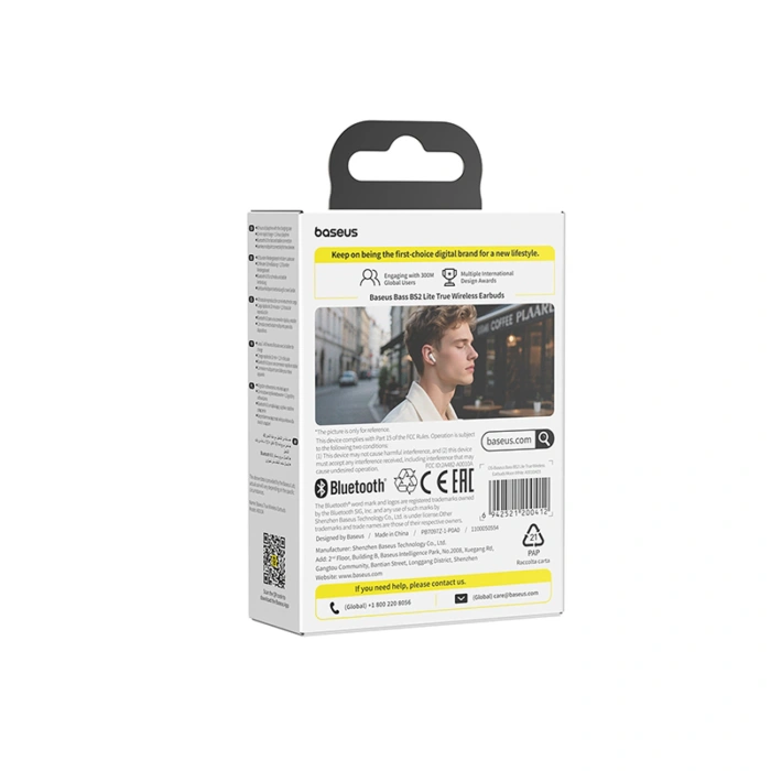 Słuchawki douszne Baseus Bass BS2 Lite TWS - białe