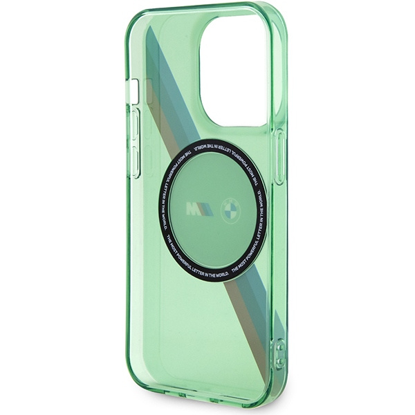 Coque Bmw Bmhmp15lhdtn IPhone 15 Pro 6.1" Vert/vert Hardcase M Tricolor Stripes MagSafe Case