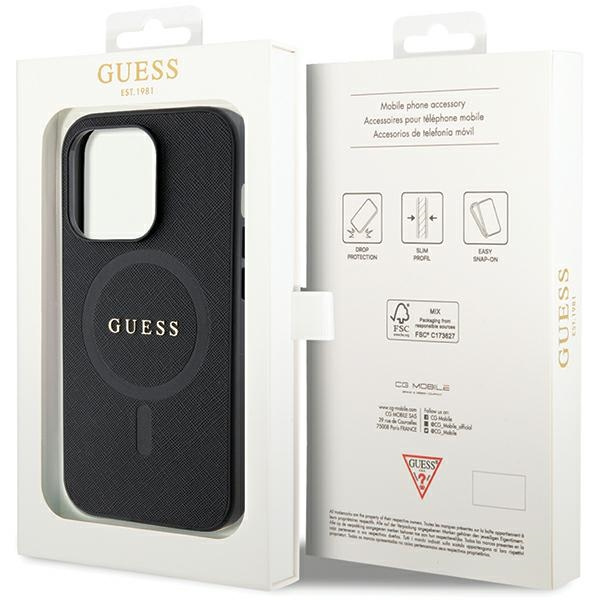Guess GUHMP14XPSAHMCK iPhone 14 Pro Max 6.7" noir/noircase Saffiano MagSafe