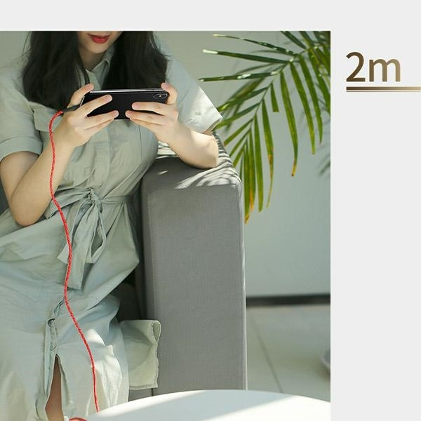 USAMS Cable braided U41 Lightning/USB Fast Charge 2m red/red SJ394USB02 (US-SJ394)