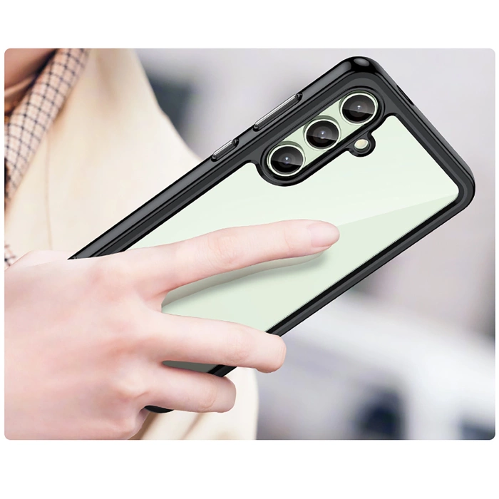 Outer Space Case Silikonhülle mit Gelrahmen für Samsung Galaxy S24 FE – Schwarz