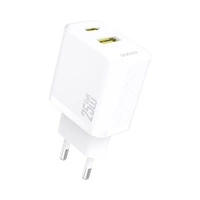 Dudao A26T GaN 25W USB-A, USB-C Charger - White