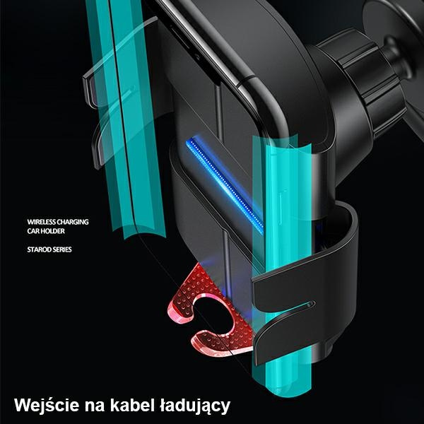 USAMS Induktionshandgriff für Lüftungsgitter 10W Automatik Starod US-CD133 CD133ZJ01 Schwarz