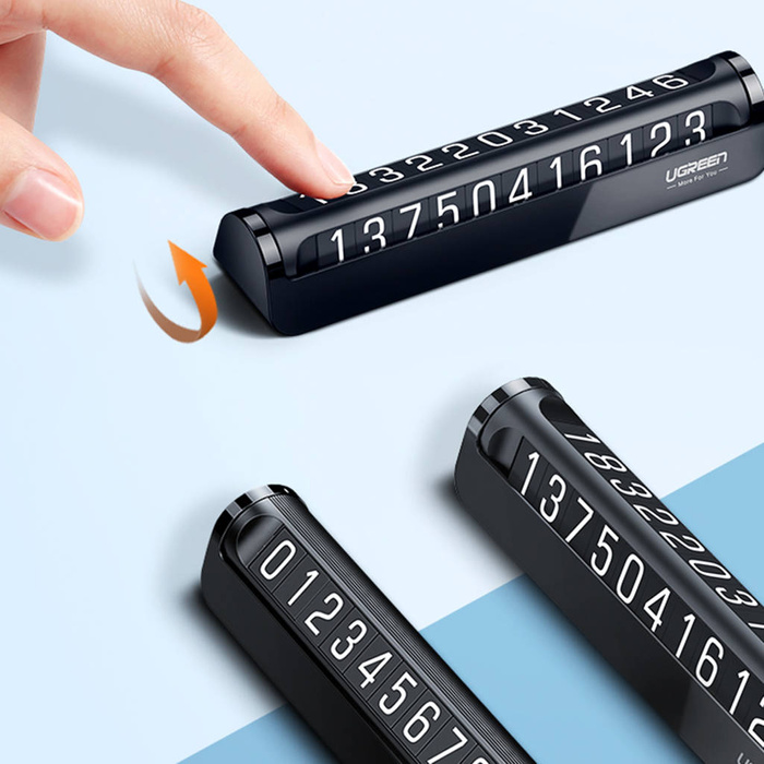 Plaque de numéro de téléphone de voiture Ugreen noir (LP178)