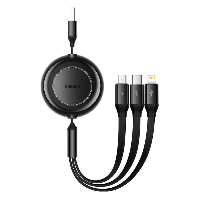 Baseus Bright Mirror 2 Cable USB tipo A 3 en 1 - micro USB + Lightning + USB tipo C 3.5A 1.1m negro (CAMJ010001)