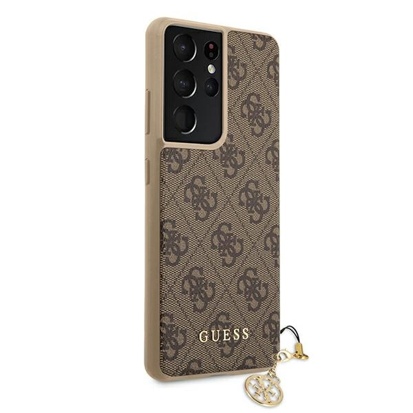 Guess GUHCS21LGF4GBR S21 Ultra G998brązowy/brown hardcase 4G Charms Collection