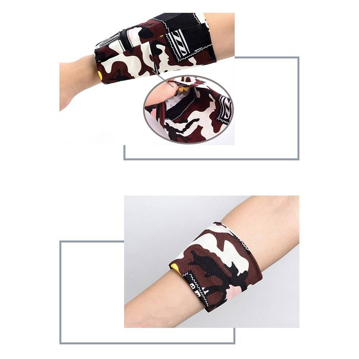 Stoffarmband Armband zum Laufen Fitness Streifen weiß/schwarz