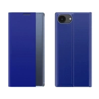New Sleep Case iPhone 16e Flip Cover mit Ständer - Blau