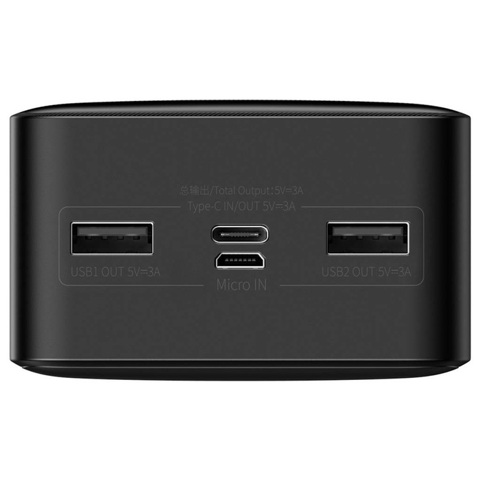Baseus Baseus Bipow avec écran 30000mAh 15W noir (Overseas Edition) + câble USB-A - Micro USB 0.25m noir (PPBD050201)