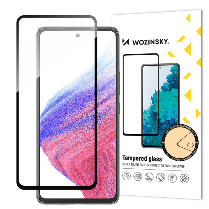 Wozinsky Full Glue Trempé Verre Samsung Galaxy A54 5G 9H Plein Écran Verre Trempé avec Cadre Noir