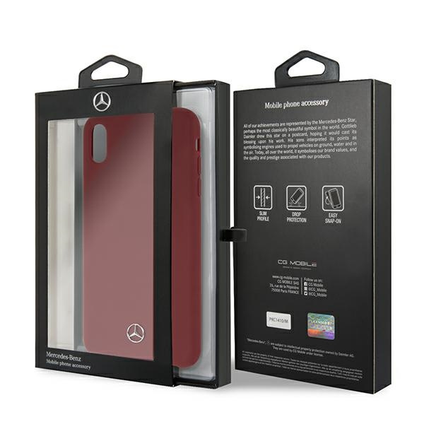Hülle MERCEDES Apple iPhone Xs Max Silikon Linie Rot Hardcase
