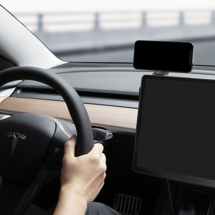 Soporte Spigen ITT90W ONETAP MagNETIC MagSafe PANTALLA PARA COCHE CARGADOR INALÁMBRICO TESLA MODEL 3 / Y / X / S NEGRO