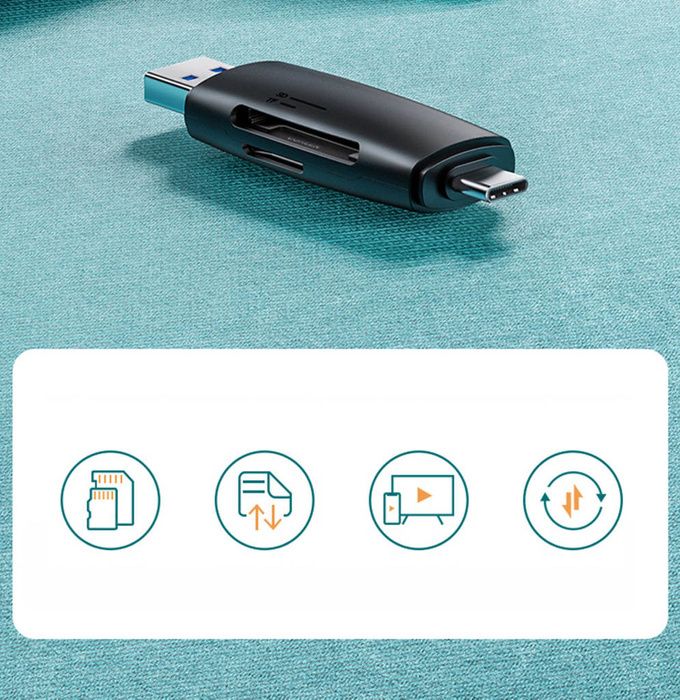 Adaptateur Ugreen de carte SD / micro SD (USB-A / USB-C) noir (CM304)
