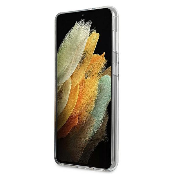 Cover GUESS Samsung Galaxy S21 Plus Glitter Gradient Script GUHCS21MPCUGLSBL Blu Hardcase