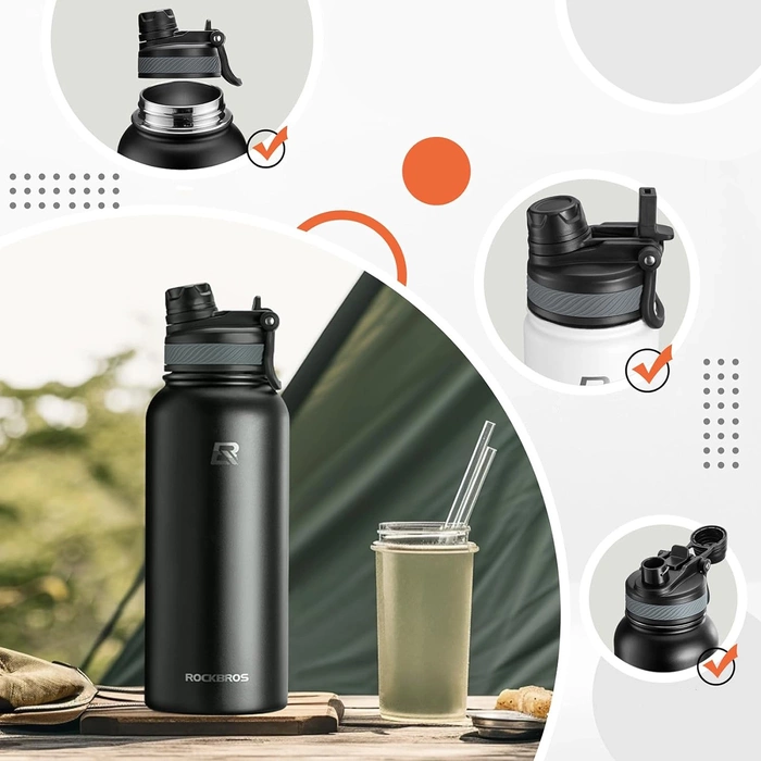 Rockbros 35210029001 bicycle thermal bottle for drinks 530 ml - black