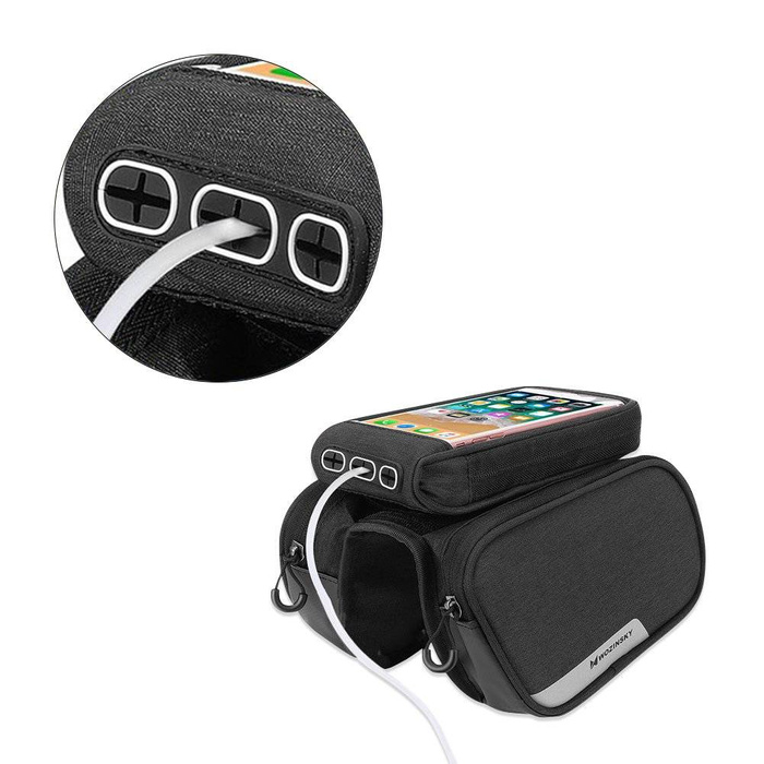 Sacoche de vélo cadre Wozinsky + housse de téléphone détachable jusqu'à 6,5 "1,5l noir (WBB7BK)