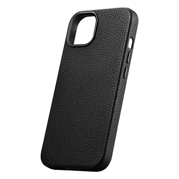iCarer Litchi Premium Custodia in pelle iPhone 14 Custodia magnetica in pelle con MagSafe nero (WMI14220709-BK)