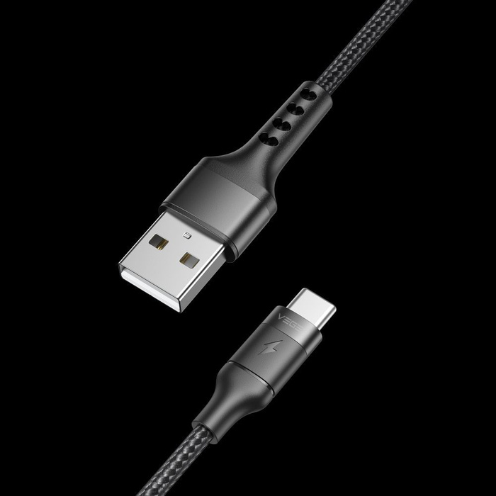 Kabel USB A do Typ C VEGER PD 5A 100W AC03 1,2 m czarny 