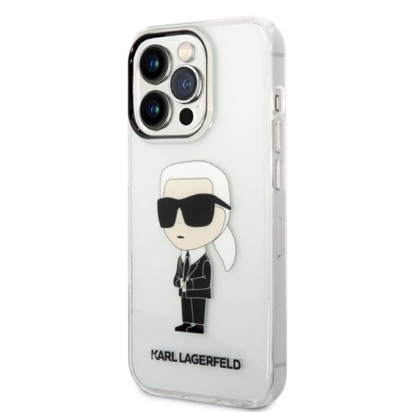 Pouzdro Karl Lagerfeld iPhone 14 Pro Max 6,7" průhledný pevnýcase Ikonik Karl Lagerfeld