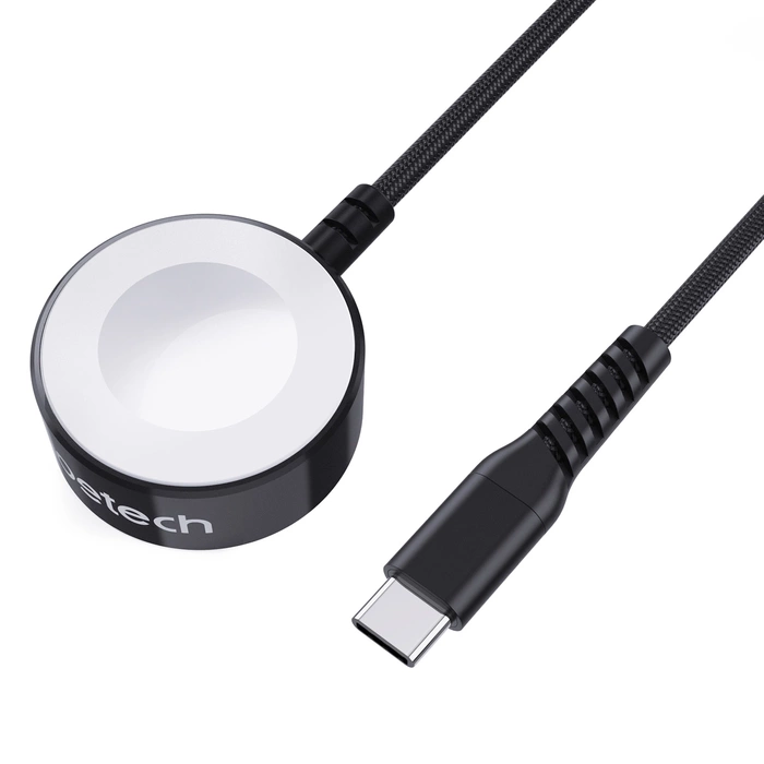 Choetech T319 MFI 5W kabelloses Ladegerät für Apple Watch + USB-C-Kabel – Schwarz