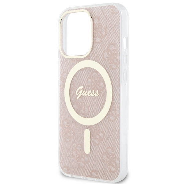 Case Guess GUHMP13LH4STP iPhone 13 Pro / 13 6.1" pink/pink hardcase 4G MagSafe Case