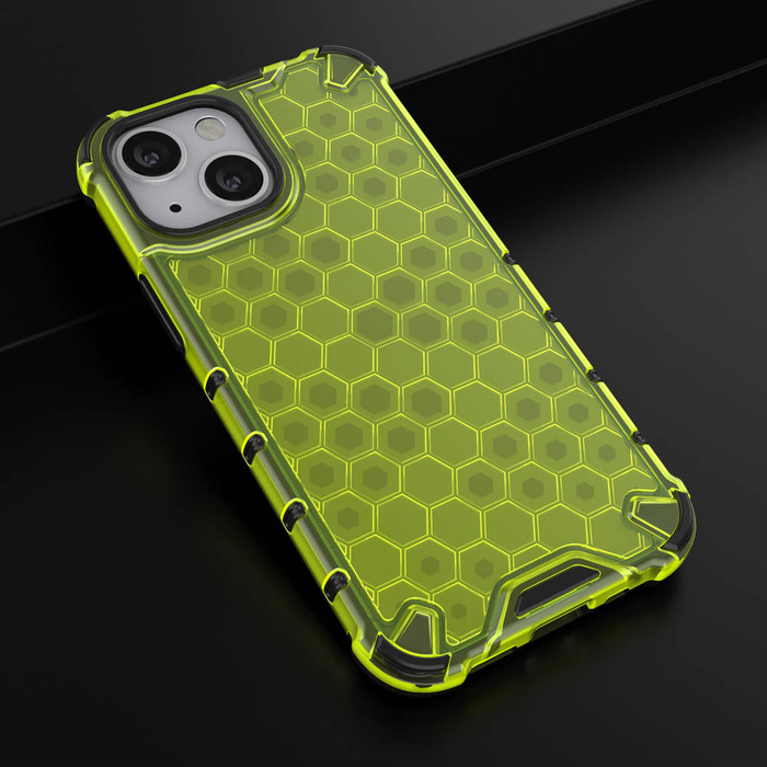 Pancéřový kryt Honeycomb pouzdro s gelovým rámem iPhone 13 mini green