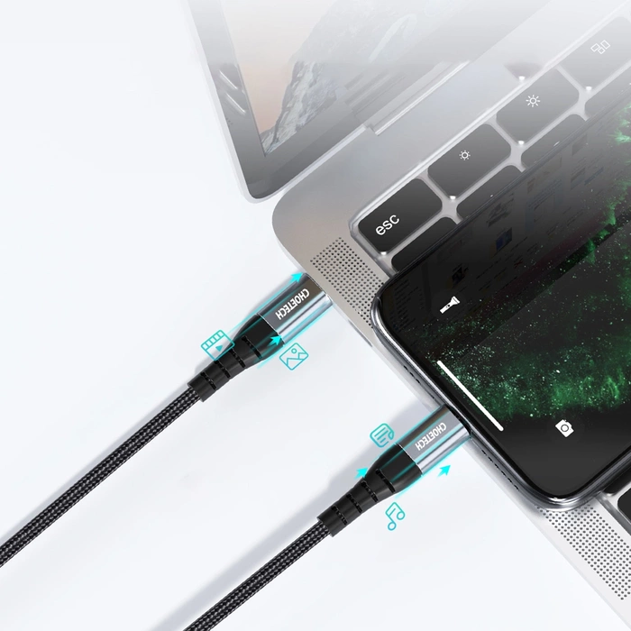Choetech IP0041 USB-C / Lightning MFi 480Mb/s 3A 2m kabel - černý