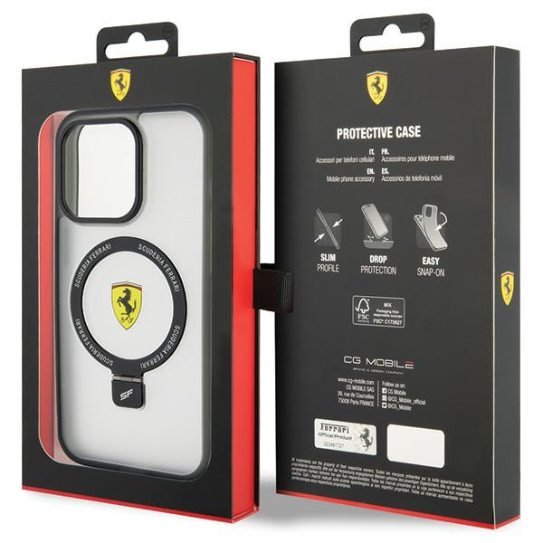 Funda Ferrari FEHMP15LUSCAH iPhone 15 Pro 6.1" transparente durocase Anillo Soporte 2023 Colección MagSafe Case