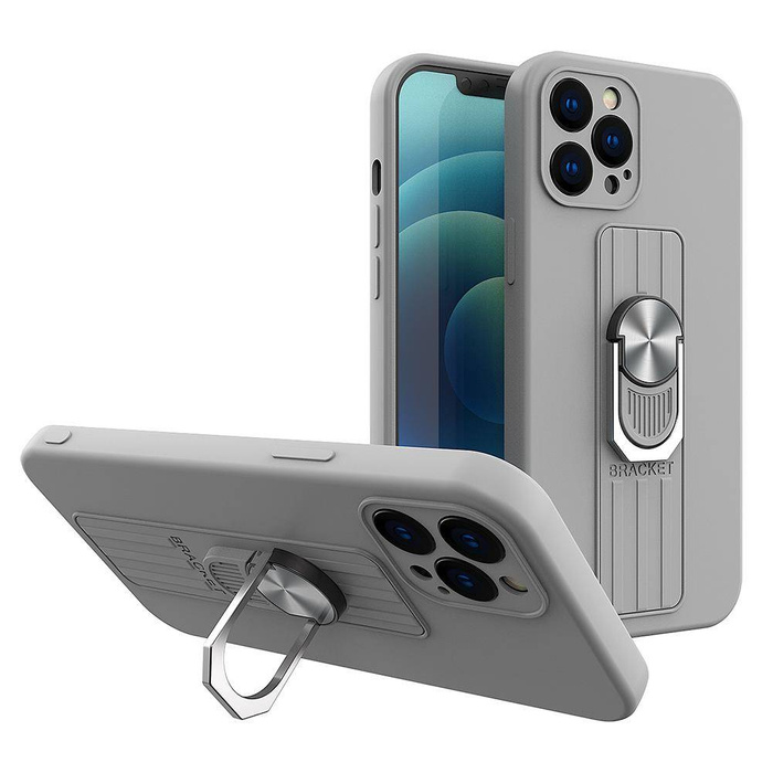 Bague Case silikonouveau coque avec supportem doigt et support pour Xiaomi Redmi Note 9 Pro / Redmi Note 9S silver
