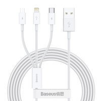 [RETURNED ITEM] Cavo USB Baseus Superior 3in1 - Lightning / USB tipo C / micro USB 3,5 A 1,5 m Bianco (CAMLTYS-02)