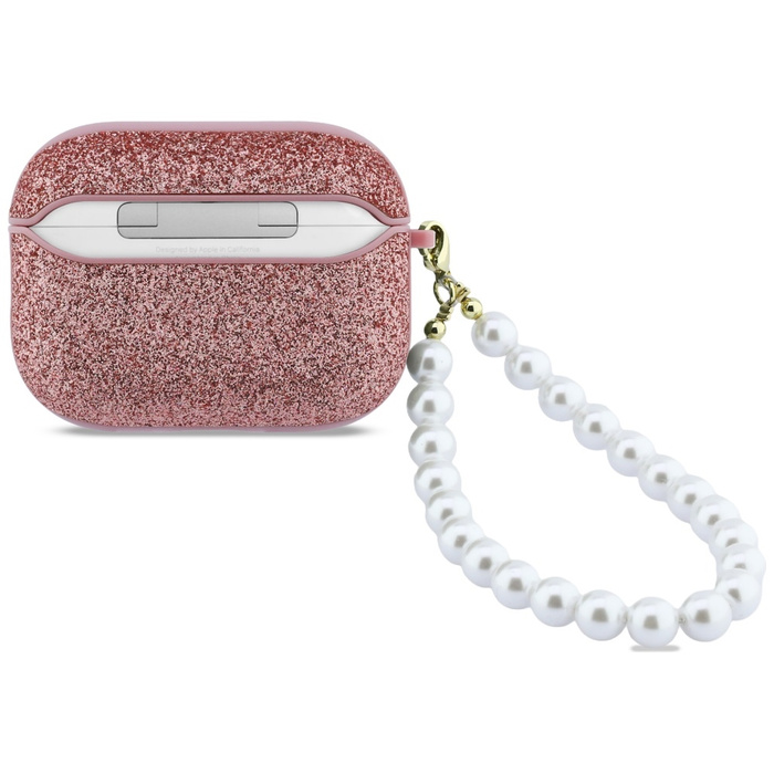 Etui Guess Glitter Pearl Strap do        AirPods Pro 3 różowy