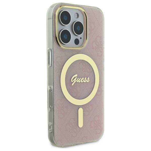 Etui Guess iPhone 16 Pro 6.3" różowy/pink hardcase IML 4G MagSafe